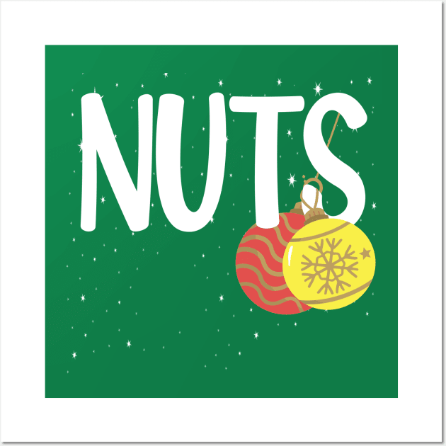 Chest Nuts Couple Christmas funny gift Wall Art by DODG99